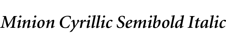 Minion Cyrillic Semibold Italic font preview