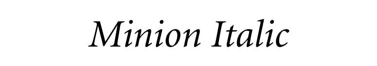 Minion Italic font preview