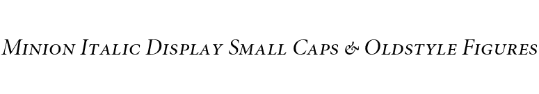 Minion Italic Display Small Caps & Oldstyle Figures font preview