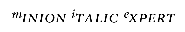 Minion Italic Expert font preview