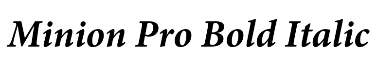 Minion Pro Bold Italic font preview
