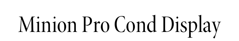 Minion Pro Cond Display font preview