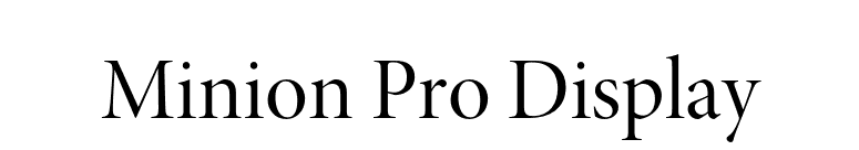 Minion Pro Display font preview
