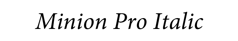 Minion Pro Italic font preview