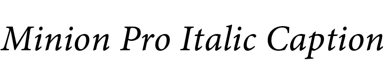 Minion Pro Italic Caption font preview
