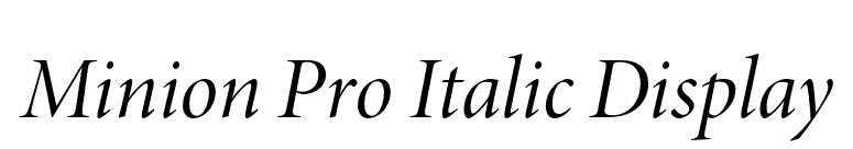 Minion Pro Italic Display font preview