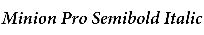 Minion Pro Semibold Italic font preview