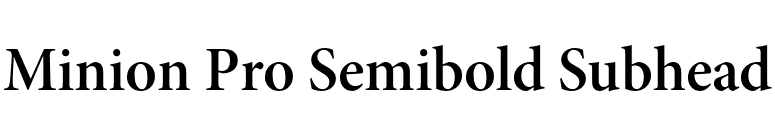 Minion Pro Semibold Subhead font preview