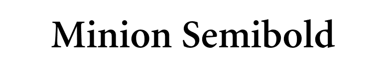 Minion Semibold font preview