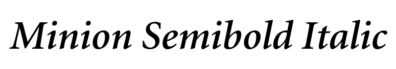 Minion Semibold Italic font preview