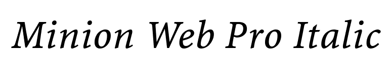 Minion Web Pro Italic font preview