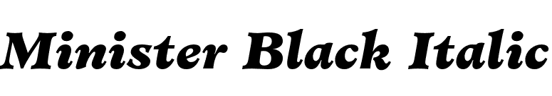 Minister Black Italic font preview