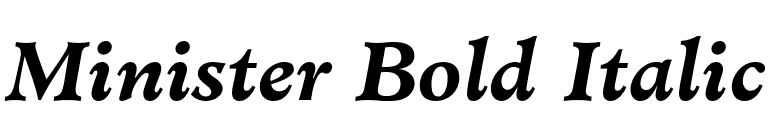 Minister Bold Italic font preview