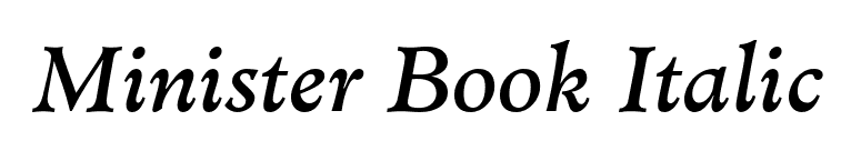 Minister Book Italic font preview