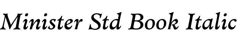 Minister Std Book Italic font preview
