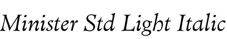 Minister Std Light Italic font preview