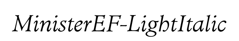 MinisterEF-LightItalic font preview