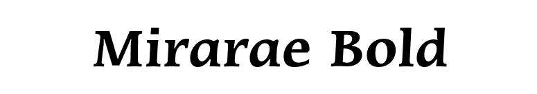 Mirarae Bold font preview