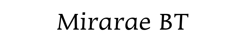 Mirarae BT font preview