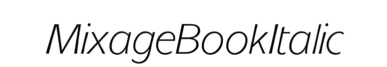 MixageBookItalic font preview