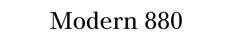 Modern 880 font preview