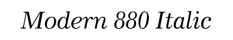 Modern 880 Italic font preview