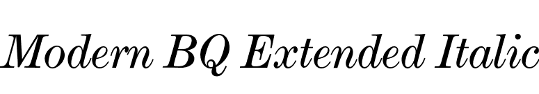 Modern BQ Extended Italic font preview