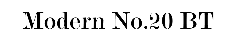 Modern No.20 BT font preview