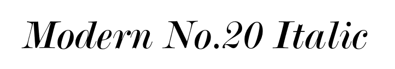 Modern No.20 Italic font preview