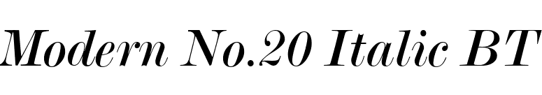 Modern No.20 Italic BT font preview