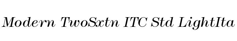 Modern TwoSxtn ITC Std LightIta font preview