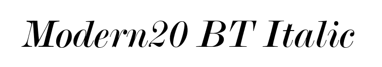 Modern20 BT Italic font preview