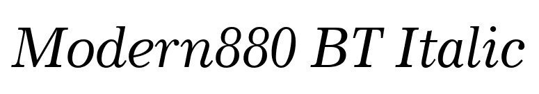 Modern880 BT Italic font preview