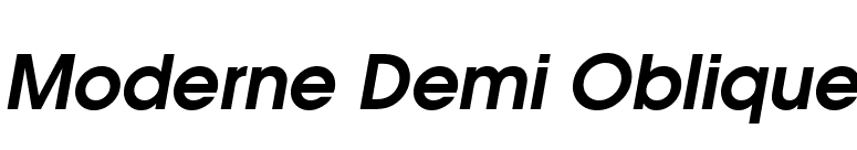 Moderne Demi Oblique font preview