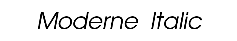 Moderne Italic font preview