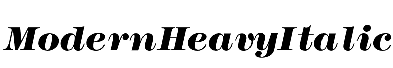 ModernHeavyItalic font preview