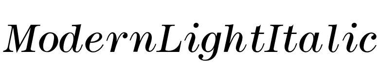ModernLightItalic font preview