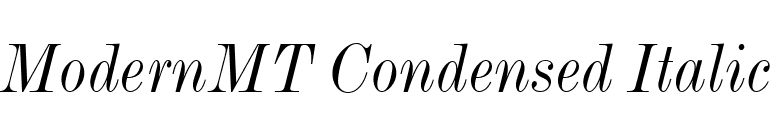 ModernMT Condensed Italic font preview