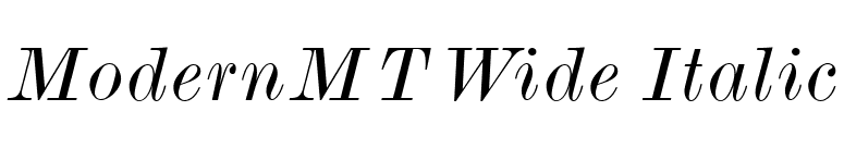 ModernMT Wide Italic font preview