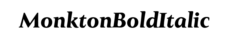 MonktonBoldItalic font preview