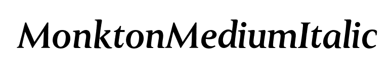 MonktonMediumItalic font preview