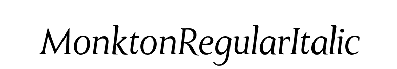 MonktonRegularItalic font preview