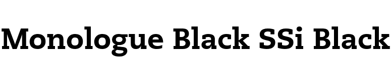 Monologue Black SSi Black font preview
