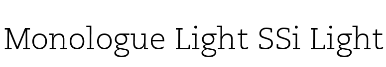 Monologue Light SSi Light font preview