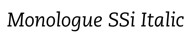 Monologue SSi Italic font preview