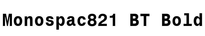 Monospac821 BT Bold font preview