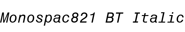 Monospac821 BT Italic font preview