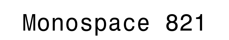 Monospace 821 font preview