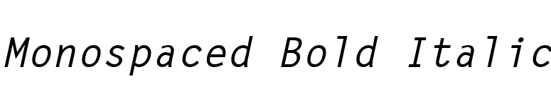 Monospaced Bold Italic font preview