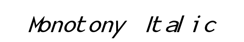 Monotony Italic font preview